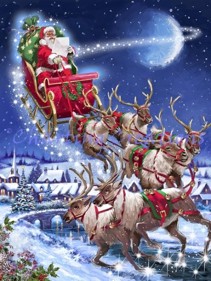 Santa's Sleigh Team : Charting Creations | Unique Counted Cross Stitch ...