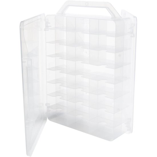 Creative Options Double-Sided 46-Compartment Thread Box - Clear - WAWAK  Sewing Supplies