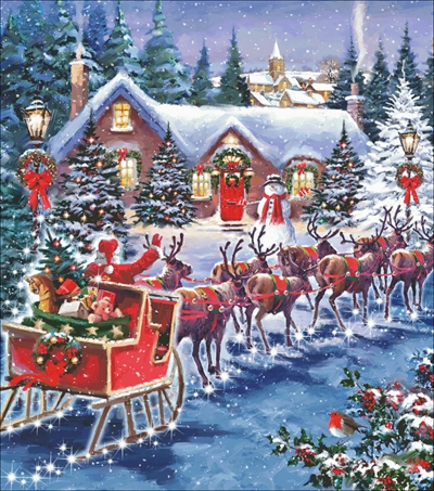 Santa And Sleigh Large [MACSTU129633L] - $16.00 USD : Charting ...