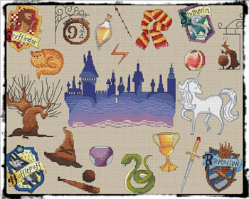 Harry Potter Cross Stitch Sampler Kit