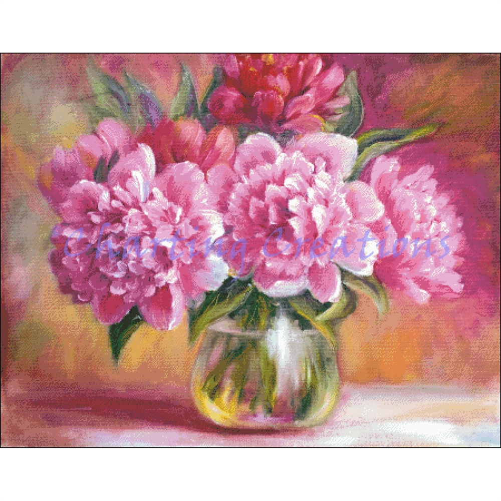 Peonies In A Vase Peonies In A Vase [SS0015] - $16.00 USD : Charting ...