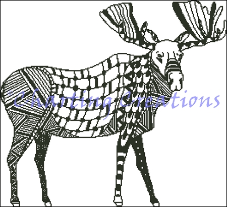 Zentangle Moose Silhouette : Charting Creations